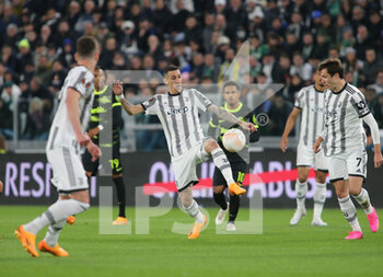 2023-04-13 - Angel Di Maria of Juventus during the Uefa Europa League, football match between Juventus Fc and Sporting Cp on 13 April 2023 at Allianz Stadium, Turin, Italy. Photo Nderim Kaceli - QUARTER-FINALS - JUVENTUS FC VS SPORTING SP - UEFA EUROPA LEAGUE - SOCCER