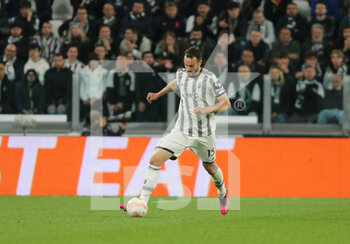 2023-04-13 - Federico Gatti of Juventus during the Uefa Europa League, football match between Juventus Fc and Sporting Cp on 13 April 2023 at Allianz Stadium, Turin, Italy. Photo Nderim Kaceli - QUARTER-FINALS - JUVENTUS FC VS SPORTING SP - UEFA EUROPA LEAGUE - SOCCER