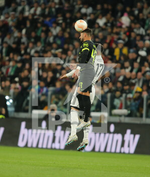 2023-04-13 - Ricardo Esgaio of Sporting CP and Filip Kostic of Juventus during the Uefa Europa League, football match between Juventus Fc and Sporting Cp on 13 April 2023 at Allianz Stadium, Turin, Italy. Photo Nderim Kaceli - QUARTER-FINALS - JUVENTUS FC VS SPORTING SP - UEFA EUROPA LEAGUE - SOCCER