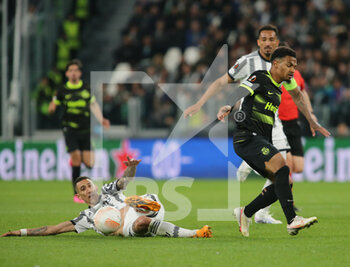 2023-04-13 - Angel Di Maria of Juventus during the Uefa Europa League, football match between Juventus Fc and Sporting Cp on 13 April 2023 at Allianz Stadium, Turin, Italy. Photo Nderim Kaceli - QUARTER-FINALS - JUVENTUS FC VS SPORTING SP - UEFA EUROPA LEAGUE - SOCCER