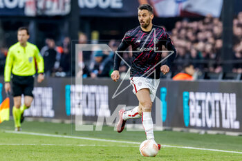 2023-04-13 - Leonardo Spinazzola of AS Roma during the UEFA Europa League, Quarter-finals, 1st leg football match between Feyenoord and AS Roma on April 13, 2023 at Stadion Feijenoord 'De Kuip' in Rotterdam, Netherlands - FOOTBALL - EUROPA LEAGUE - FEYENOORD V ROMA - UEFA EUROPA LEAGUE - SOCCER