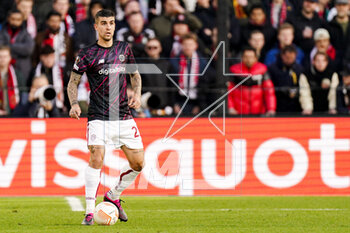 2023-04-13 - Gianluca Mancini of AS Roma during the UEFA Europa League, Quarter-finals, 1st leg football match between Feyenoord and AS Roma on April 13, 2023 at Stadion Feijenoord 'De Kuip' in Rotterdam, Netherlands - FOOTBALL - EUROPA LEAGUE - FEYENOORD V ROMA - UEFA EUROPA LEAGUE - SOCCER