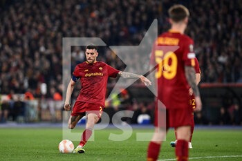2023-04-20 - Lorenzo Pellegrini of AS Roma during the UEFA Europa League match between AS Roma and Feyenoord at Stadio Olimpico on April 20, 2023 in Rome, Italy. - QUARTER FINALS - ROMA VS FEYENOORD - UEFA EUROPA LEAGUE - SOCCER