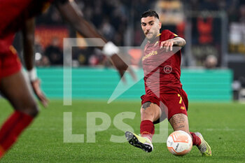 2023-04-20 - Lorenzo Pellegrini of AS Roma during the UEFA Europa League match between AS Roma and Feyenoord at Stadio Olimpico on April 20, 2023 in Rome, Italy. - QUARTER FINALS - ROMA VS FEYENOORD - UEFA EUROPA LEAGUE - SOCCER