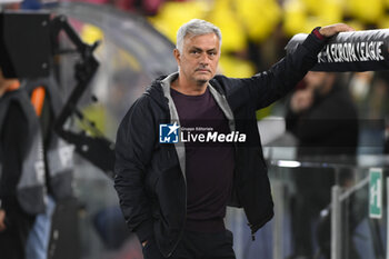 2023-05-11 - Jose Mourinho of A.S. Roma during the first leg of the Semi-final of the UEFA Europa League between A.S. Roma vs Bayer 04 Leverkusen on May 11, 2023 at the Stadio Olimpico in Rome. - SEMIFINAL - AS ROMA VS BAYER 04 LEVERKUSEN - UEFA EUROPA LEAGUE - SOCCER