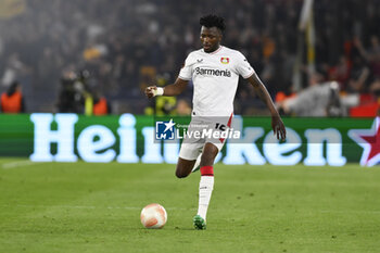 2023-05-11 - Edmond Tapsoba of Bayer 04 Leverkusen during the first leg of the Semi-final of the UEFA Europa League between A.S. Roma vs Bayer 04 Leverkusen on May 11, 2023 at the Stadio Olimpico in Rome. - SEMIFINAL - AS ROMA VS BAYER 04 LEVERKUSEN - UEFA EUROPA LEAGUE - SOCCER