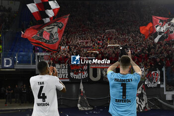 2023-05-11 - Lukas Hradecky of Bayer 04 Leverkusen greets the fans during the first leg of the Semi-final of the UEFA Europa League between A.S. Roma vs Bayer 04 Leverkusen on May 11, 2023 at the Stadio Olimpico in Rome. - SEMIFINAL - AS ROMA VS BAYER 04 LEVERKUSEN - UEFA EUROPA LEAGUE - SOCCER