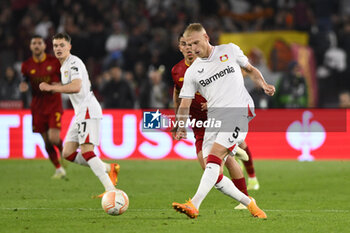 2023-05-11 - Mitchel Bakker of Bayer 04 Leverkusen during the first leg of the Semi-final of the UEFA Europa League between A.S. Roma vs Bayer 04 Leverkusen on May 11, 2023 at the Stadio Olimpico in Rome. - SEMIFINAL - AS ROMA VS BAYER 04 LEVERKUSEN - UEFA EUROPA LEAGUE - SOCCER