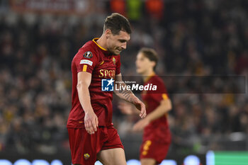 2023-05-11 - Andrea Belotti of A.S. Roma during the first leg of the Semi-final of the UEFA Europa League between A.S. Roma vs Bayer 04 Leverkusen on May 11, 2023 at the Stadio Olimpico in Rome. - SEMIFINAL - AS ROMA VS BAYER 04 LEVERKUSEN - UEFA EUROPA LEAGUE - SOCCER