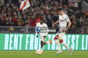 2023-05-11 - Adam Hlozek of Bayer 04 Leverkusen during the first leg of the Semi-final of the UEFA Europa League between A.S. Roma vs Bayer 04 Leverkusen on May 11, 2023 at the Stadio Olimpico in Rome. - SEMIFINAL - AS ROMA VS BAYER 04 LEVERKUSEN - UEFA EUROPA LEAGUE - SOCCER