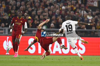 2023-05-11 - Roger Ibanez of A.S. Roma and Moussa Diaby of Bayer 04 Leverkusen during the first leg of the Semi-final of the UEFA Europa League between A.S. Roma vs Bayer 04 Leverkusen on May 11, 2023 at the Stadio Olimpico in Rome. - SEMIFINAL - AS ROMA VS BAYER 04 LEVERKUSEN - UEFA EUROPA LEAGUE - SOCCER