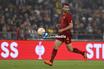 2023-05-11 - Bryan Cristante of A.S. Roma during the first leg of the Semi-final of the UEFA Europa League between A.S. Roma vs Bayer 04 Leverkusen on May 11, 2023 at the Stadio Olimpico in Rome. - SEMIFINAL - AS ROMA VS BAYER 04 LEVERKUSEN - UEFA EUROPA LEAGUE - SOCCER