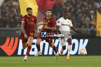 2023-05-11 - Moussa Diaby of Bayer 04 Leverkusen during the first leg of the Semi-final of the UEFA Europa League between A.S. Roma vs Bayer 04 Leverkusen on May 11, 2023 at the Stadio Olimpico in Rome. - SEMIFINAL - AS ROMA VS BAYER 04 LEVERKUSEN - UEFA EUROPA LEAGUE - SOCCER