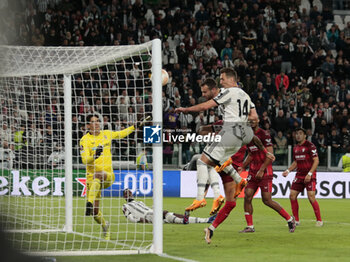 2023-05-11 - Federico Gatti of Juventus scoring a goal during the Uefa Europa League semi-final, first leg, football match between Juventus Fc and Sevilla Fc on 11 May 2023 at Allianz Stadium, Turin, Italy. Photo Nderim Kaceli - SEMIFINAL - JUVENTUS FC VS SEVILLA FC - UEFA EUROPA LEAGUE - SOCCER