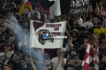 2023-10-05 - Supporters of Servette FC  during the UEFA Europa League 2023-2024 football match between AS Roma and Servette FC at the Olympic Stadium in Rome on 05 October 2023. - AS ROMA VS SERVETTE FC - UEFA EUROPA LEAGUE - SOCCER