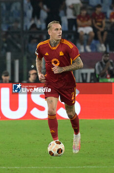 2023-10-05 - Rick Karsdorp (AS Roma);  during the UEFA Europa League 2023-2024 football match between AS Roma and Servette FC at the Olympic Stadium in Rome on 05 October 2023. - AS ROMA VS SERVETTE FC - UEFA EUROPA LEAGUE - SOCCER