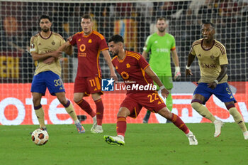 2023-10-05 - Houssem Aouar (AS Roma);  during the UEFA Europa League 2023-2024 football match between AS Roma and Servette FC at the Olympic Stadium in Rome on 05 October 2023. - AS ROMA VS SERVETTE FC - UEFA EUROPA LEAGUE - SOCCER