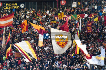 2023-10-26 - Supporters AS Roma during the UEFA Europa League 2023-2024 football match between AS Roma and SK Slavia Praha Group G at the Olympic Stadium in Rome on 26 October 2023. - AS ROMA VS SK SLAVIA PRAHA - UEFA EUROPA LEAGUE - SOCCER