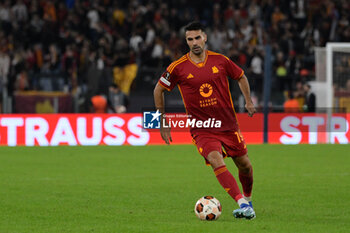 2023-10-26 - Mehmet Celik (AS Roma); during the UEFA Europa League 2023-2024 football match between AS Roma and SK Slavia Praha Group G at the Olympic Stadium in Rome on 26 October 2023. - AS ROMA VS SK SLAVIA PRAHA - UEFA EUROPA LEAGUE - SOCCER