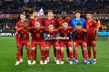 2023-12-14 - AS Roma team during the UEFA Europa League 2023-2024 football match between AS Roma vs FC Sheriff Tiraspol Group G at the Olympic Stadium in Rome on 14 December 2023. - AS ROMA VS FC SHERIFF TIRASPOL - UEFA EUROPA LEAGUE - SOCCER