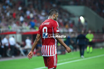 2023-09-21 - 9 Ayoub El Kaabi of Olympiacos FC during the Europa League Group A match between Olympiacos FC and SC Freiburg at Georgios Karaiskakis Stadium on September 21, 2023, in Athens, Greece. - OLYMPIACOS VS FREIBURG, EUROPA LEAGUE, GROUP A - UEFA EUROPA LEAGUE - SOCCER