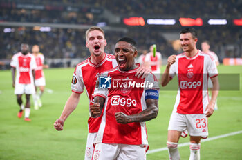 2023-10-05 - 7 Steven Bergwijn of Ajax after scoring a goal during the UEFA Europa League, Group B match between AEK FC and Ajax at Opap Arena on October 5, 2023, in Athens,
Greece. - UEFA EUROPA LEAGUE - AEK FC VS AJAX, EUROPA LEAGUE, GROUP B - UEFA EUROPA LEAGUE - SOCCER