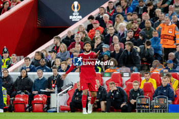 2023-10-05 - Liverpool defender Joe Gomez during the UEFA Europa League, Group E football match between Liverpool and Royale Union Saint-Gilloise on 5 October 2023 at Anfield stadium in Liverpool, England - FOOTBALL - EUROPA LEAGUE - LIVERPOOL V ROYALE UNION SAINT GILLOISE - UEFA EUROPA LEAGUE - SOCCER