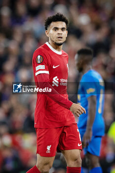 2023-10-05 - Liverpool forward Luis Diaz during the UEFA Europa League, Group E football match between Liverpool and Royale Union Saint-Gilloise on 5 October 2023 at Anfield stadium in Liverpool, England - FOOTBALL - EUROPA LEAGUE - LIVERPOOL V ROYALE UNION SAINT GILLOISE - UEFA EUROPA LEAGUE - SOCCER