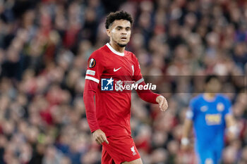 2023-10-05 - Liverpool forward Luis Diaz during the UEFA Europa League, Group E football match between Liverpool and Royale Union Saint-Gilloise on 5 October 2023 at Anfield stadium in Liverpool, England - FOOTBALL - EUROPA LEAGUE - LIVERPOOL V ROYALE UNION SAINT GILLOISE - UEFA EUROPA LEAGUE - SOCCER