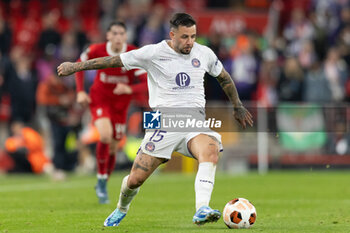 2023-10-26 - Aron Donnum (15) of Toulouse during the UEFA Europa League, Group E football match between Liverpool FC and Toulouse FC on October 26, 2023 at Anfield in Liverpool, England - FOOTBALL - EUROPA LEAGUE - LIVERPOOL V TOULOUSE - UEFA EUROPA LEAGUE - SOCCER