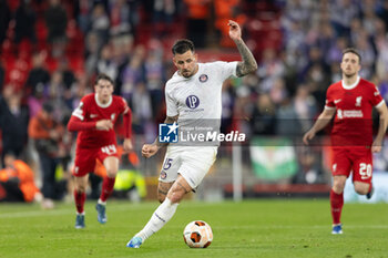 2023-10-26 - Aron Donnum (15) of Toulouse during the UEFA Europa League, Group E football match between Liverpool FC and Toulouse FC on October 26, 2023 at Anfield in Liverpool, England - FOOTBALL - EUROPA LEAGUE - LIVERPOOL V TOULOUSE - UEFA EUROPA LEAGUE - SOCCER