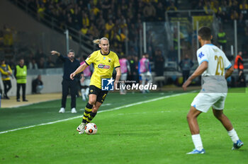 2023-11-09 - 21 Domagoj Vida of AEK FC during the UEFA Europa League, Group B match between AEK FC and Marseille at Opap Arena on November 9, 2023, in Athens, Greece. - AEK FC VS MARSEILLE - UEFA EUROPA LEAGUE, GROUP B - UEFA EUROPA LEAGUE - SOCCER