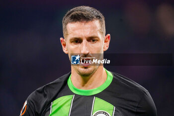2023-11-09 - Lewis Dunk of Brighton & Hove Albion during the UEFA Europa League, Group B football match between AFC Ajax and Brighton & Hove Albion on November 9, 2023 at the Johan Cruyff ArenA in Amsterdam, Netherlands - FOOTBALL - EUROPA LEAGUE - AJAX V BRIGHTON - UEFA EUROPA LEAGUE - SOCCER