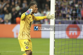 2023-11-09 - Toulouse goalkeeper Guillaume Restes during the UEFA Europa League, Group E football match between Toulouse FC and Liverpool FC on November 9, 2023 at the Stadium in Toulouse, France - FOOTBALL - EUROPA LEAGUE - TOULOUSE V LIVERPOOL - UEFA EUROPA LEAGUE - SOCCER