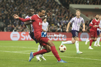 2023-11-09 - Joel Matip of Liverpool, Moussa Diarra of Toulouse during the UEFA Europa League, Group E football match between Toulouse FC and Liverpool FC on November 9, 2023 at the Stadium in Toulouse, France - FOOTBALL - EUROPA LEAGUE - TOULOUSE V LIVERPOOL - UEFA EUROPA LEAGUE - SOCCER
