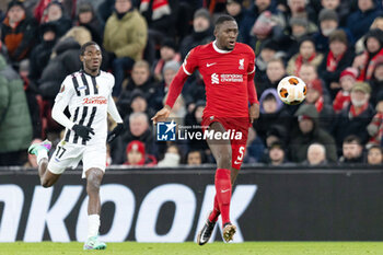 2023-11-30 - Liverpool defender Ibrahima Konaté during the UEFA Europa League, Group E football match between Liverpool and LASK on 30 November 2023 at Anfield stadium in Liverpool, England - FOOTBALL - EUROPA LEAGUE - LIVERPOOL V LASK - UEFA EUROPA LEAGUE - SOCCER
