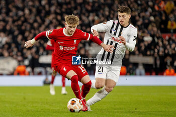 2023-11-30 - Liverpool midfielder Harvey Elliott (19) and LASK Linz midfielder Ivan Ljubic (21) during the UEFA Europa League, Group E football match between Liverpool and LASK on 30 November 2023 at Anfield stadium in Liverpool, England - FOOTBALL - EUROPA LEAGUE - LIVERPOOL V LASK - UEFA EUROPA LEAGUE - SOCCER