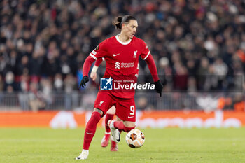 2023-11-30 - Liverpool forward Darwin Nunez during the UEFA Europa League, Group E football match between Liverpool and LASK on 30 November 2023 at Anfield stadium in Liverpool, England - FOOTBALL - EUROPA LEAGUE - LIVERPOOL V LASK - UEFA EUROPA LEAGUE - SOCCER