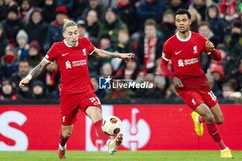 2023-11-30 - Liverpool defender Kostas Tsimikas during the UEFA Europa League, Group E football match between Liverpool and LASK on 30 November 2023 at Anfield stadium in Liverpool, England - FOOTBALL - EUROPA LEAGUE - LIVERPOOL V LASK - UEFA EUROPA LEAGUE - SOCCER