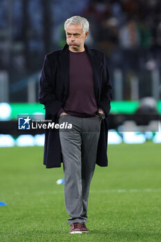 2023-12-14 - Jose' Mourinho head coach of Roma grimaces during the UEFA Europa League, Group G football match between AS Roma and FC Sheriff on December 14, 2023 at Stadio Olimpico in Rome, Italy - FOOTBALL - EUROPA LEAGUE - ROMA V SHERIFF - UEFA EUROPA LEAGUE - SOCCER