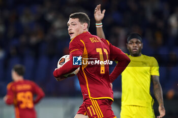 2023-12-14 - Andrea Belotti of Roma celebrates after scoring 2-0 goal during the UEFA Europa League, Group G football match between AS Roma and FC Sheriff on December 14, 2023 at Stadio Olimpico in Rome, Italy - FOOTBALL - EUROPA LEAGUE - ROMA V SHERIFF - UEFA EUROPA LEAGUE - SOCCER