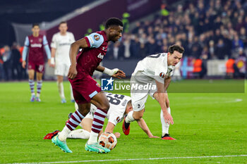 2023-12-14 - Mohammed Kudus (14) of West Ham United during the UEFA Europa League, Group A football match between West Ham United and Freiburg on 14 December 2023 at the London Stadium in London, England - FOOTBALL - EUROPA LEAGUE - WEST HAM V FREIBURG - UEFA EUROPA LEAGUE - SOCCER