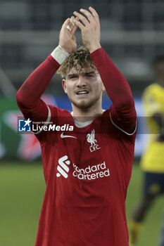 2023-12-14 - Harvey Elliott of Liverpool applauds the supporters following the UEFA Europa League, Group E football match between Royale Union Saint-Gilloise and Liverpool FC on December 14, 2023 at Lotto Park in Anderlecht, Belgium - FOOTBALL - EUROPA LEAGUE - UNION SG V LIVERPOOL - UEFA EUROPA LEAGUE - SOCCER