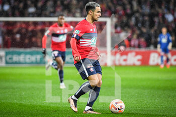 2023-01-08 - Adam OUNAS of Lille during the French Cup, round of 64 football match between LOSC Lille and ESTAC Troyes on January 8, 2023 at Pierre Mauroy stadium in Villeneuve-d'Ascq, France - FOOTBALL - FRENCH CUP - LILLE V TROYES - FRENCH CUP - SOCCER