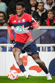2023-01-08 - Jonathan DAVID of Lille during the French Cup, round of 64 football match between LOSC Lille and ESTAC Troyes on January 8, 2023 at Pierre Mauroy stadium in Villeneuve-d'Ascq, France - FOOTBALL - FRENCH CUP - LILLE V TROYES - FRENCH CUP - SOCCER