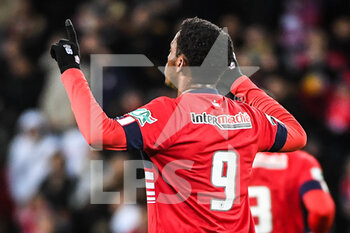 2023-01-08 - Jonathan DAVID of Lille celebrates his goal during the French Cup, round of 64 football match between LOSC Lille and ESTAC Troyes on January 8, 2023 at Pierre Mauroy stadium in Villeneuve-d'Ascq, France - FOOTBALL - FRENCH CUP - LILLE V TROYES - FRENCH CUP - SOCCER
