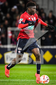 2023-01-08 - Carlos BALEBA of Lille during the French Cup, round of 64 football match between LOSC Lille and ESTAC Troyes on January 8, 2023 at Pierre Mauroy stadium in Villeneuve-d'Ascq, France - FOOTBALL - FRENCH CUP - LILLE V TROYES - FRENCH CUP - SOCCER
