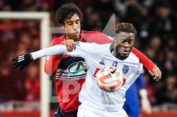 2023-01-08 - Leny YORO of Lille and Ike UGBO of ESTAC Troyes during the French Cup, round of 64 football match between LOSC Lille and ESTAC Troyes on January 8, 2023 at Pierre Mauroy stadium in Villeneuve-d'Ascq, France - FOOTBALL - FRENCH CUP - LILLE V TROYES - FRENCH CUP - SOCCER