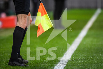2023-01-08 - Illustration picture shows the flag of the assistant-referee during the French Cup, round of 64 football match between LOSC Lille and ESTAC Troyes on January 8, 2023 at Pierre Mauroy stadium in Villeneuve-d'Ascq, France - FOOTBALL - FRENCH CUP - LILLE V TROYES - FRENCH CUP - SOCCER