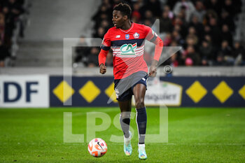2023-01-08 - Mohamed BAYO of Lille during the French Cup, round of 64 football match between LOSC Lille and ESTAC Troyes on January 8, 2023 at Pierre Mauroy stadium in Villeneuve-d'Ascq, France - FOOTBALL - FRENCH CUP - LILLE V TROYES - FRENCH CUP - SOCCER